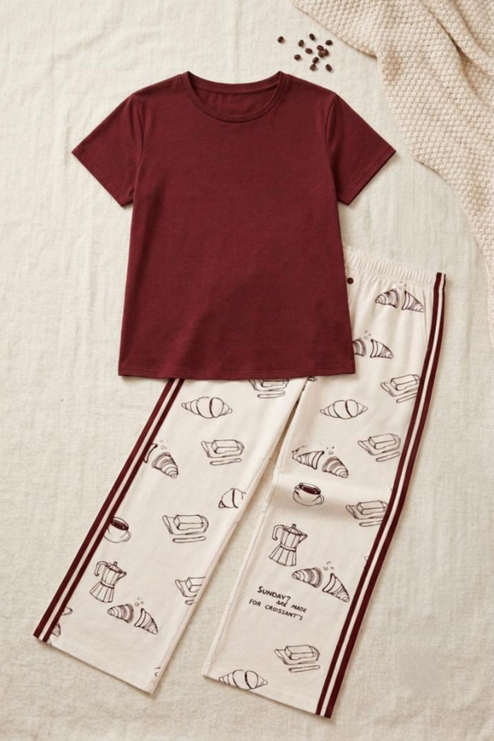 Side-Stripe Breakfast Pyjama