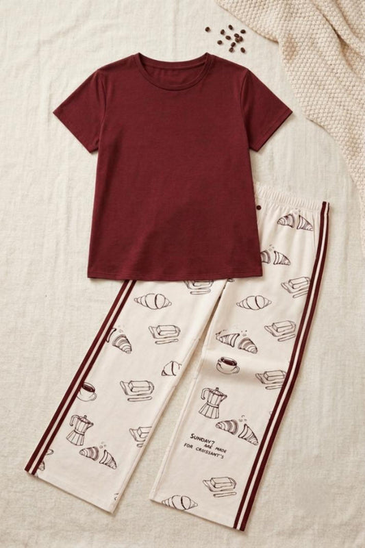 Side-Stripe Breakfast Pyjama