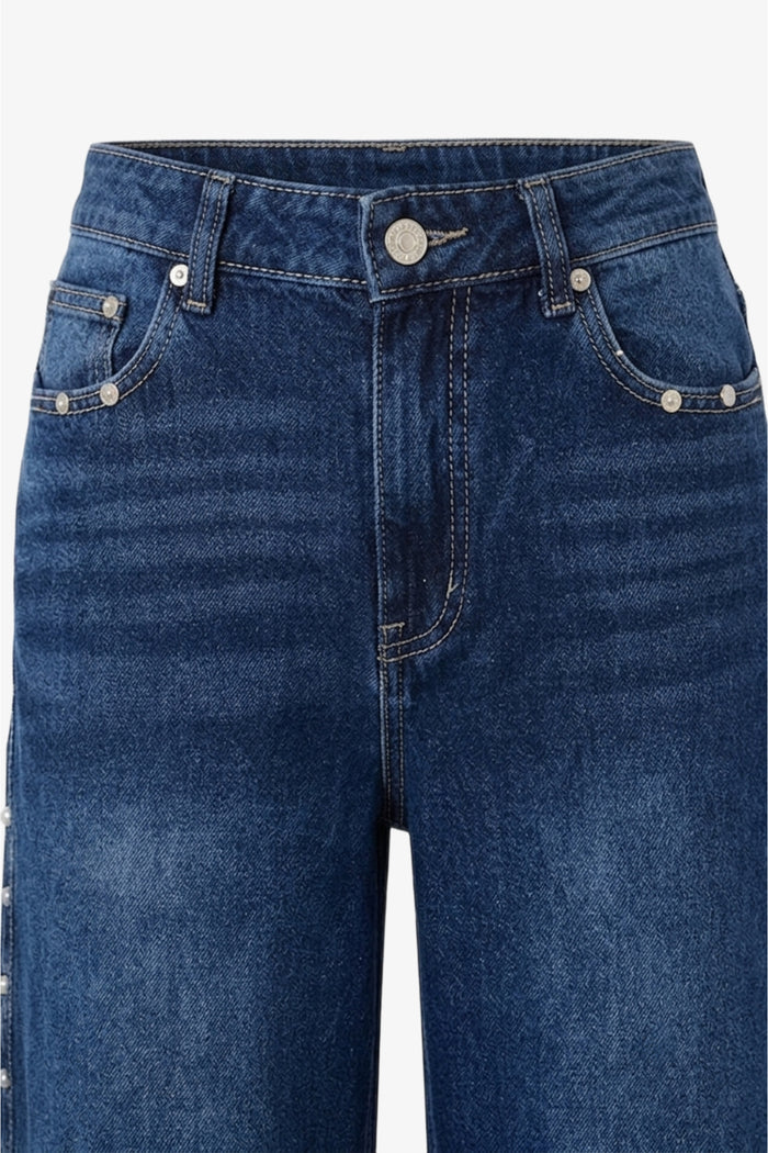 Side Studded Denim Pants