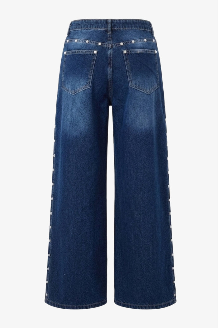Side Studded Denim Pants