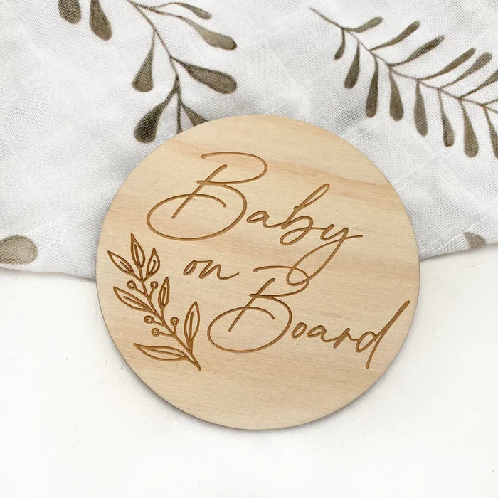 Signature Series Timber Baby Milestone Announcement Plaques