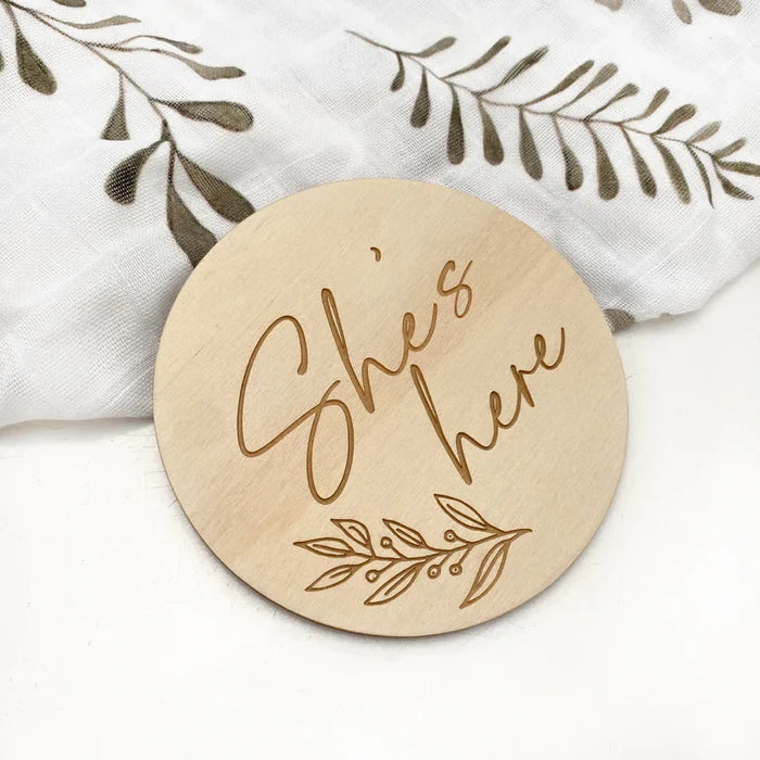 Signature Series Timber Baby Milestone Announcement Plaques