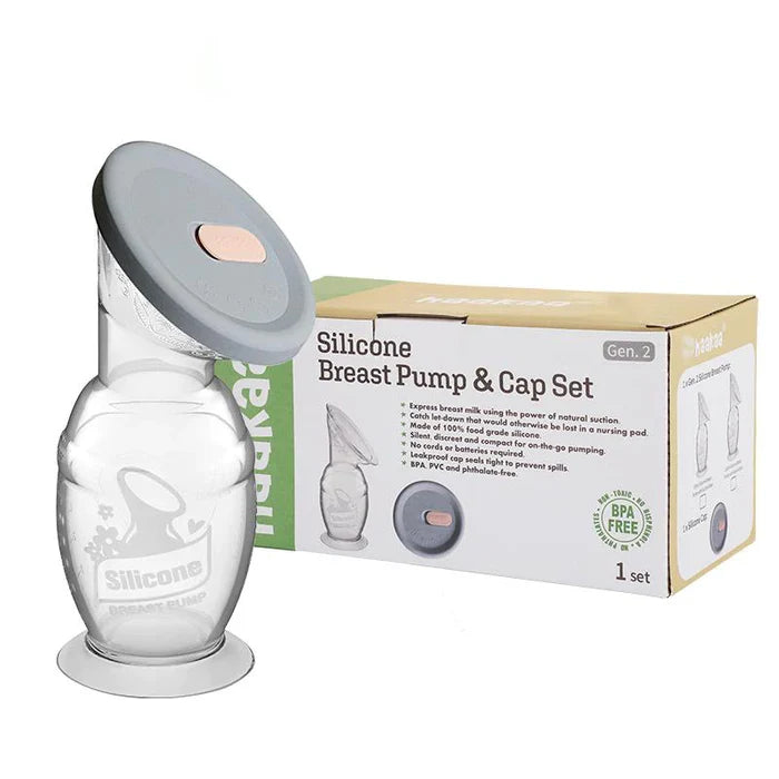 Silicone Breast Pump with Suction Base & Silicone Cap Gift Box (Generation 2 150ml)
