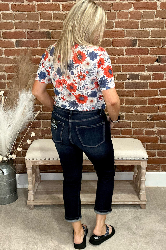 Silver Avery High Rise Dark Wash Capri-Capri-Silver Jeans-Gallop 'n Glitz- Women's Western Wear Boutique, Located in Grants Pass, Oregon