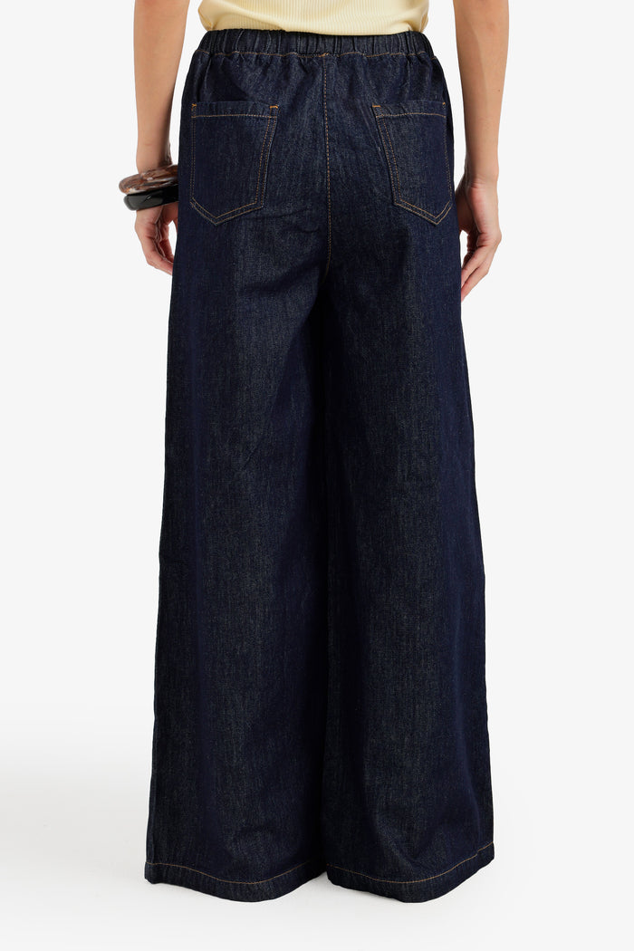 Slash-Pocket Denim Pants