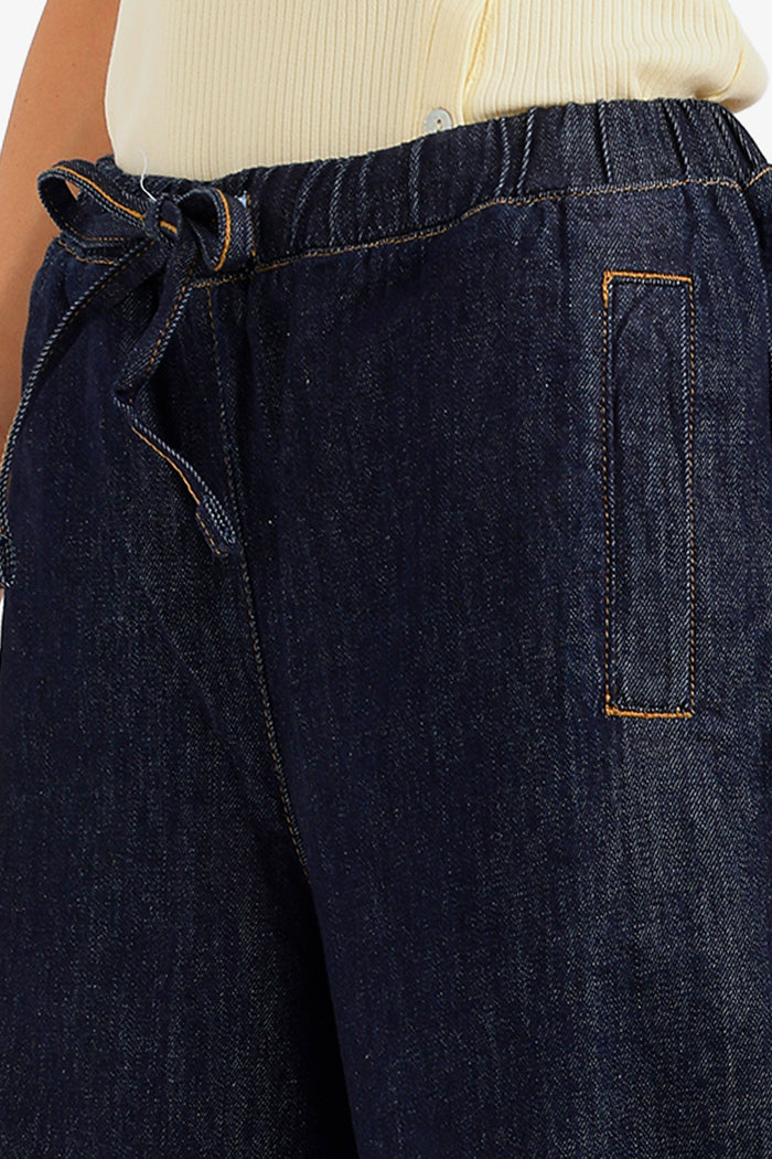 Slash-Pocket Denim Pants