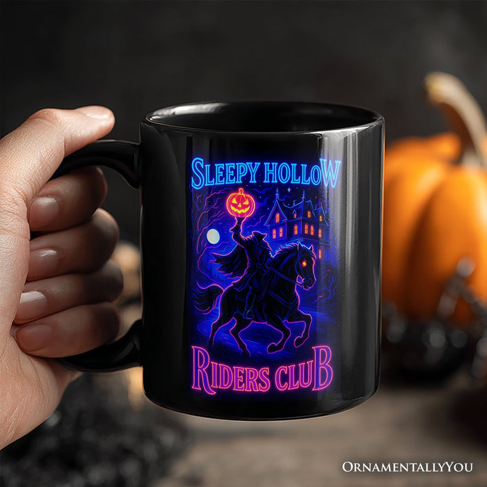 Sleepy Hollow Headless Horseman Personalized Mug, Neon Effect Halloween Gift with Custom Name Personalized Ceramic Mug OrnamentallyYou