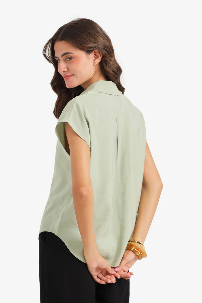Sleeveless Button-Down Shirt