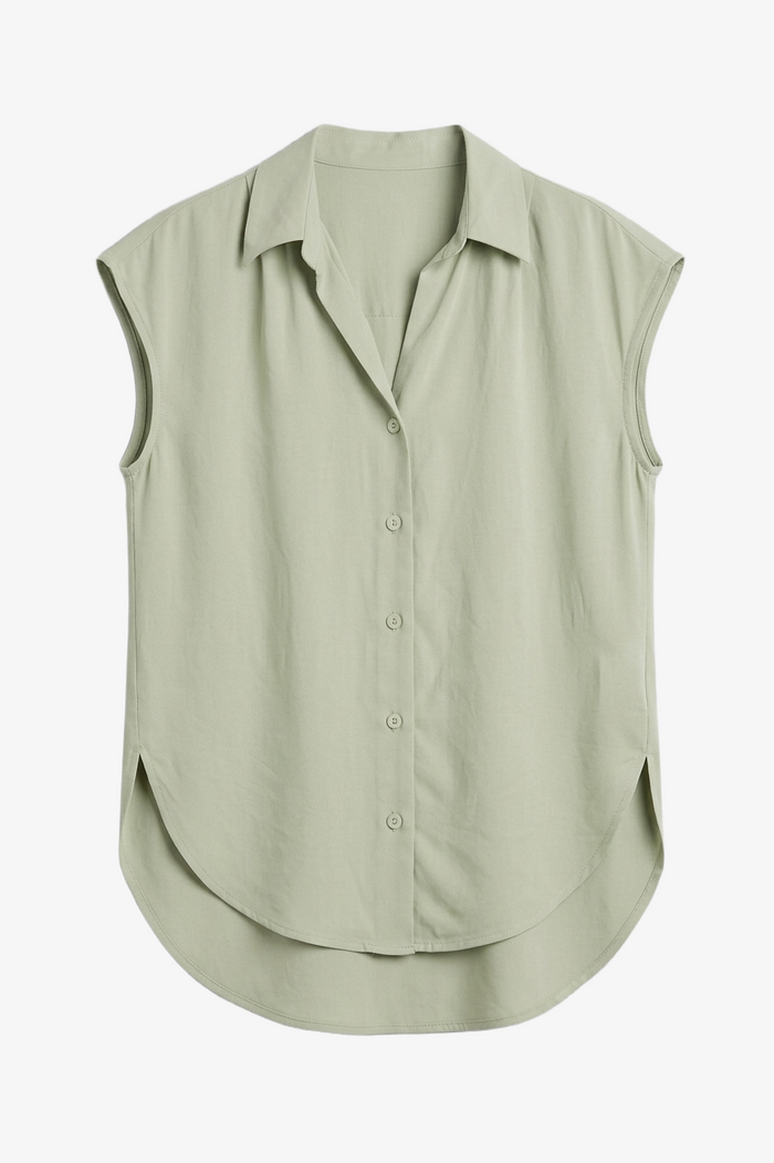 Sleeveless Button-Down Shirt