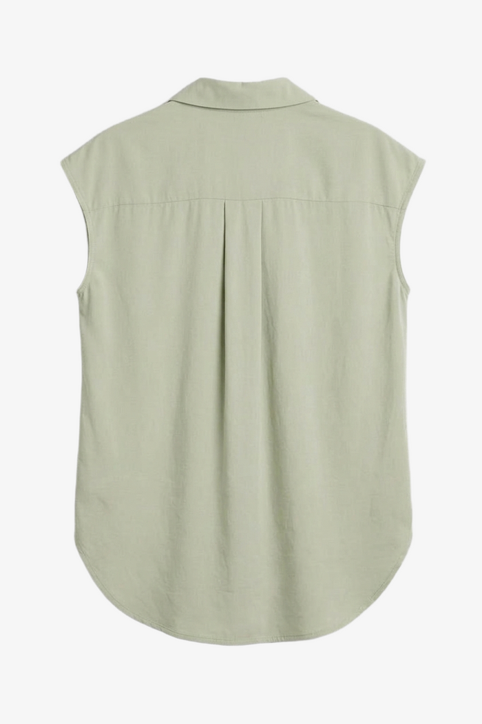 Sleeveless Button-Down Shirt