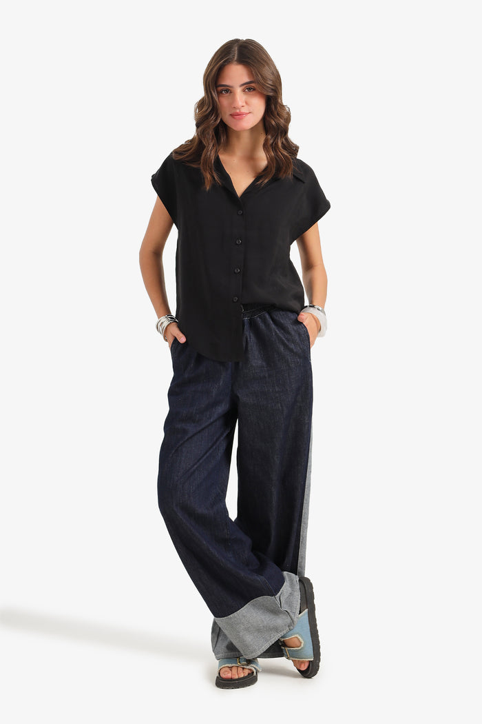 Sleeveless Button-Down Shirt