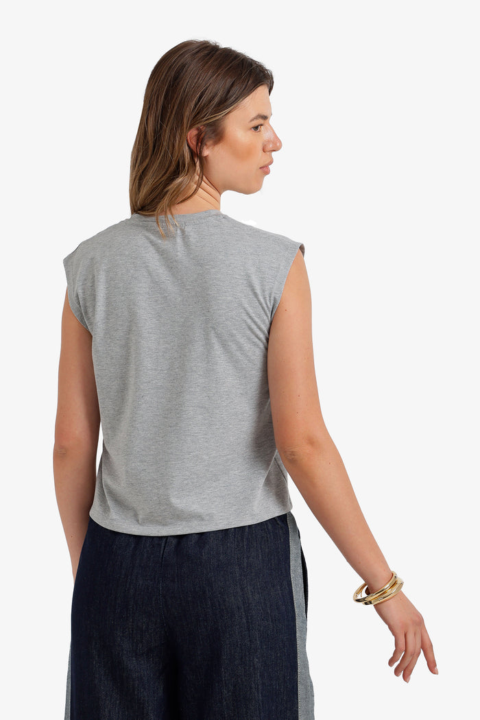 Sleeveless Cropped T-Shirt