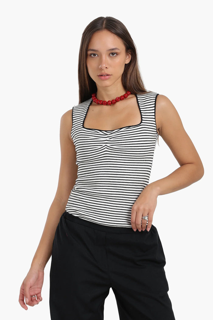 Sleeveless Cut Tank Top