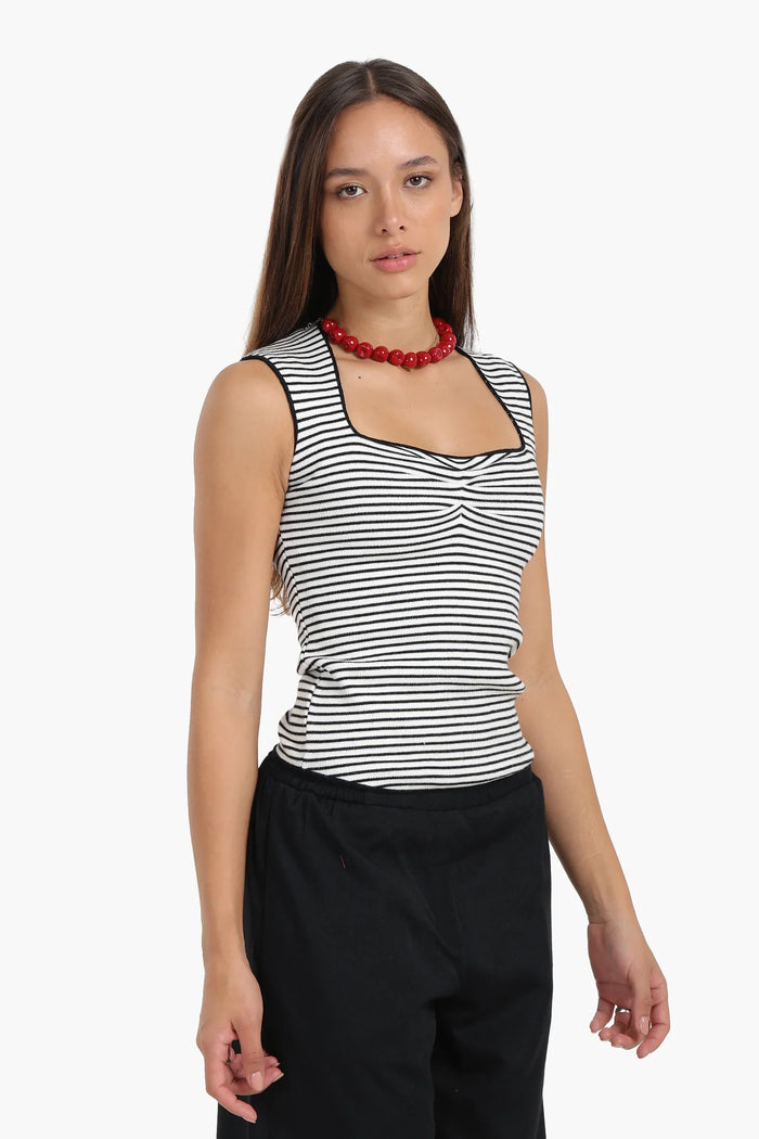Sleeveless Cut Tank Top