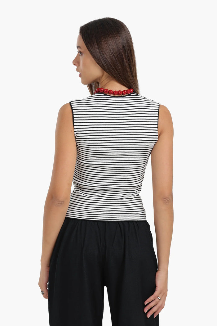 Sleeveless Cut Tank Top
