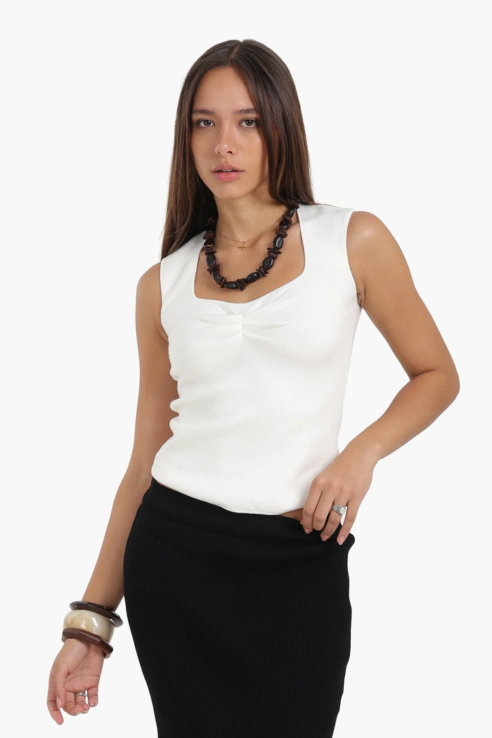 Sleeveless Cut Tank Top