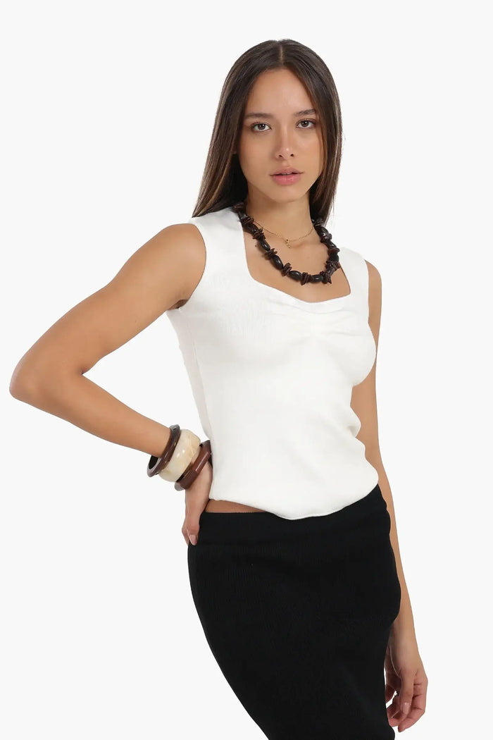 Sleeveless Cut Tank Top