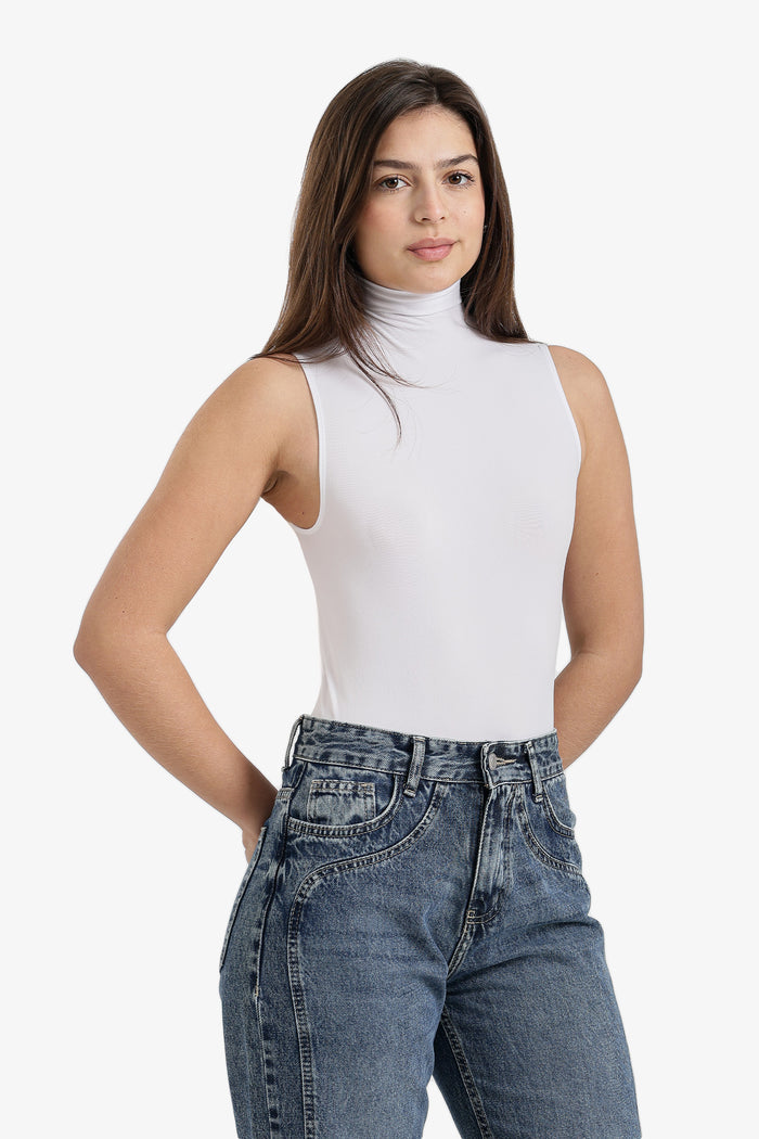 Sleeveless High Neck Bodysuit