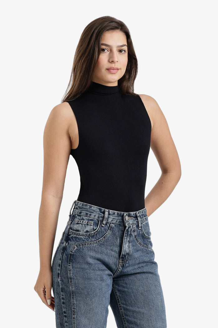 Sleeveless High Neck Bodysuit