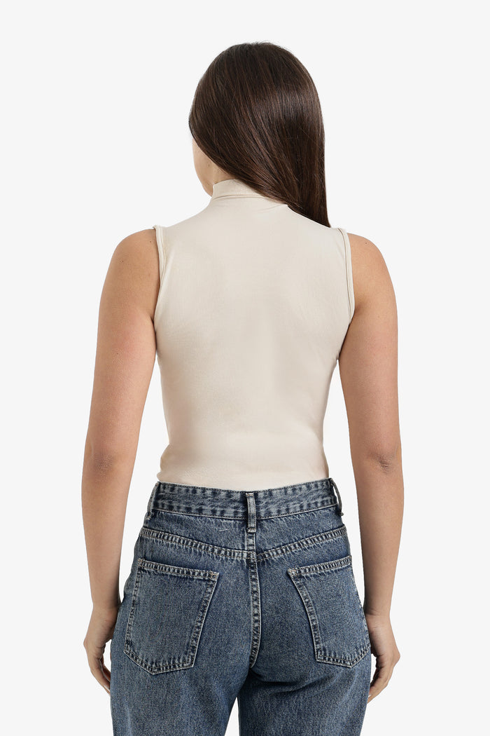 Sleeveless High Neck Top