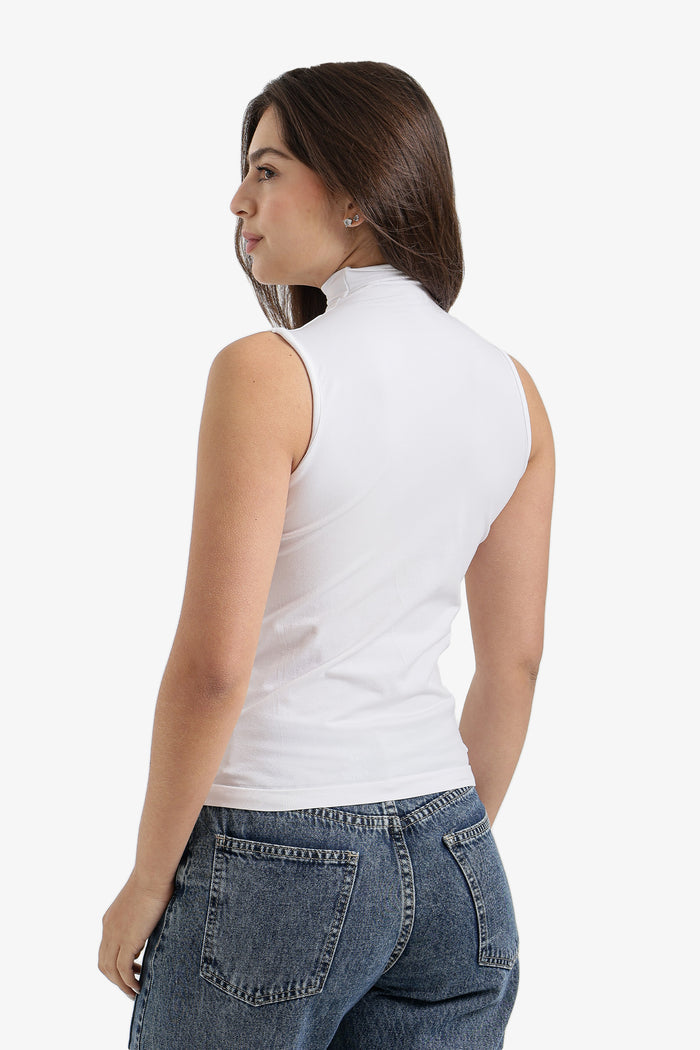 Sleeveless High Neck Top