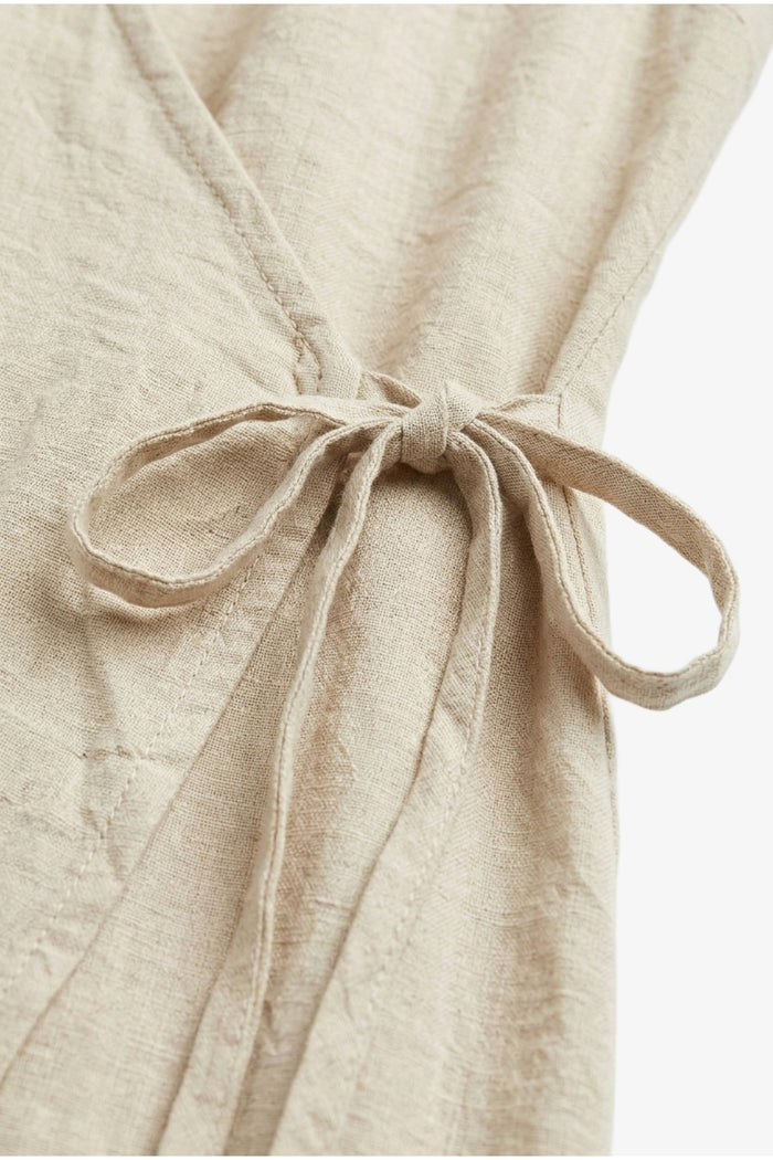 Sleeveless Midi Wrap Dress