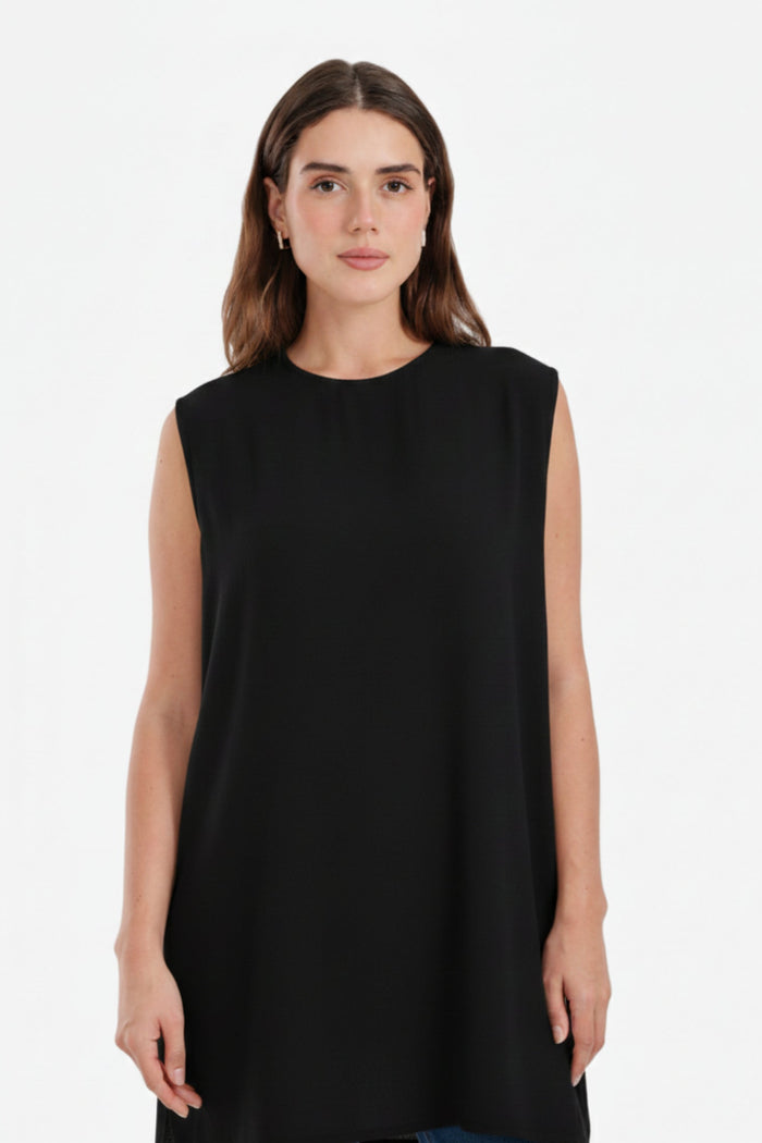 Sleeveless Oversized Blouse