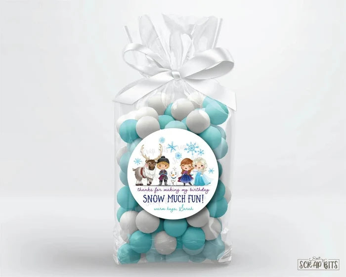 Frozen Friends Snow Much Fun Stickers . Birthday Party Favor Stickers or Tags - Scrap Bits