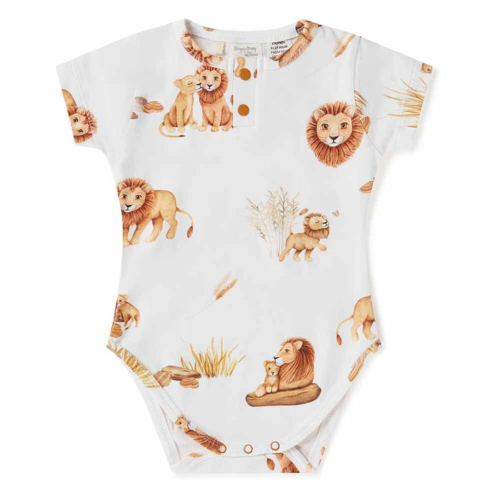 Snuggle Hunny Organic Short Sleeve Bodysuit - Lion