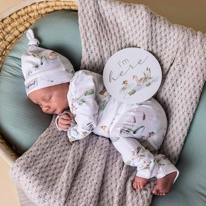Snuggle Hunny Reversible Milestone Cards - Duck Pond & Sage