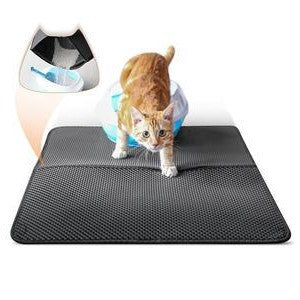 Soft surface Non-slip two-layer & waterproof cat litter mat