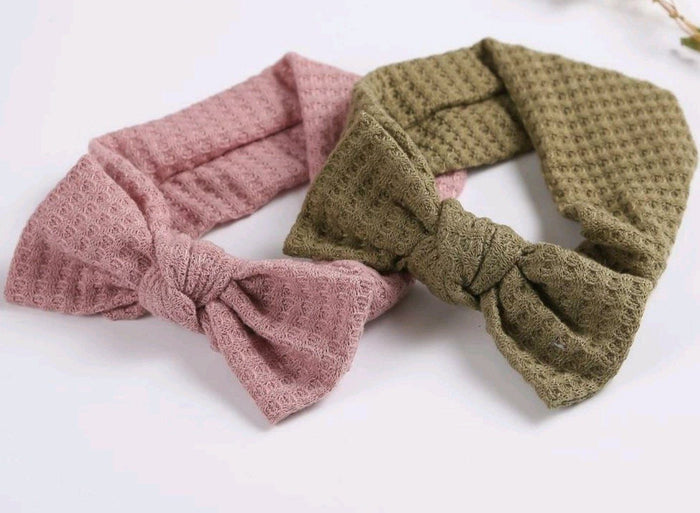 Soft Waffle-Mesh Knit Bow Headband Yo Baby India