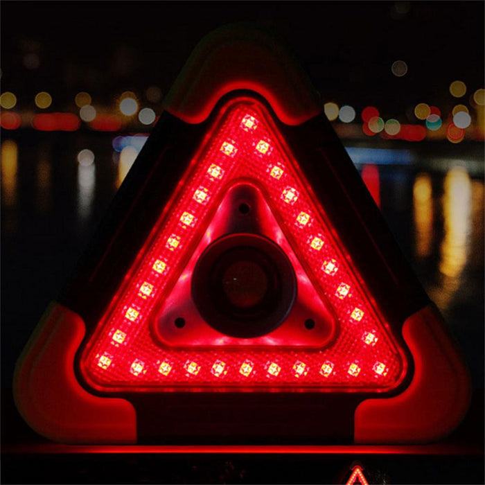 Solar LED Flashing Car Hazard Roadside Triangle Work Light