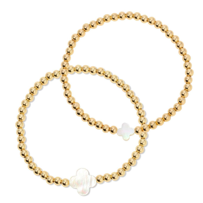 Splendid Iris - 4mm Bracelet With Shell Quatrefoil Accents