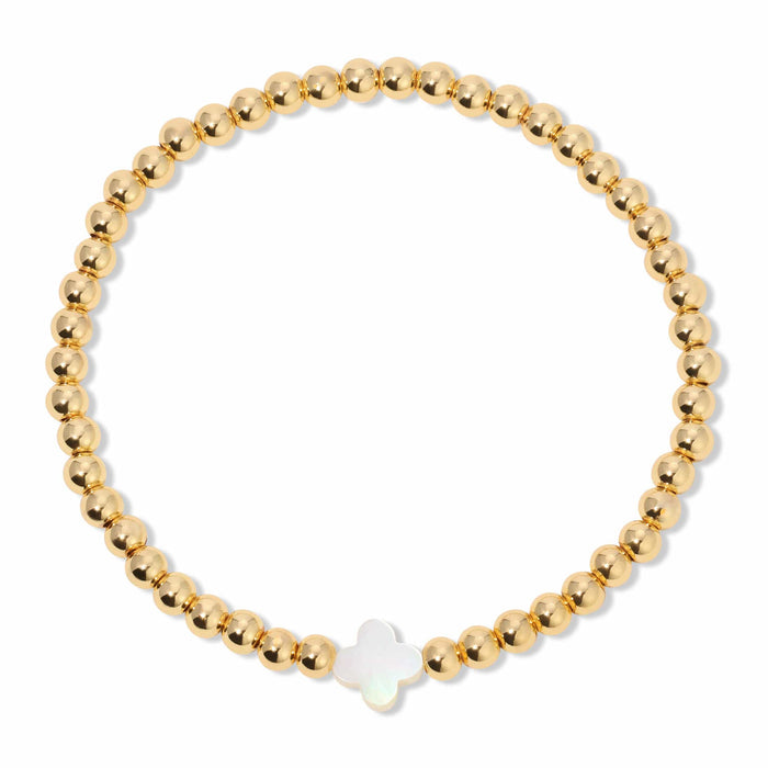 Splendid Iris - 4mm Bracelet With Shell Quatrefoil Accents