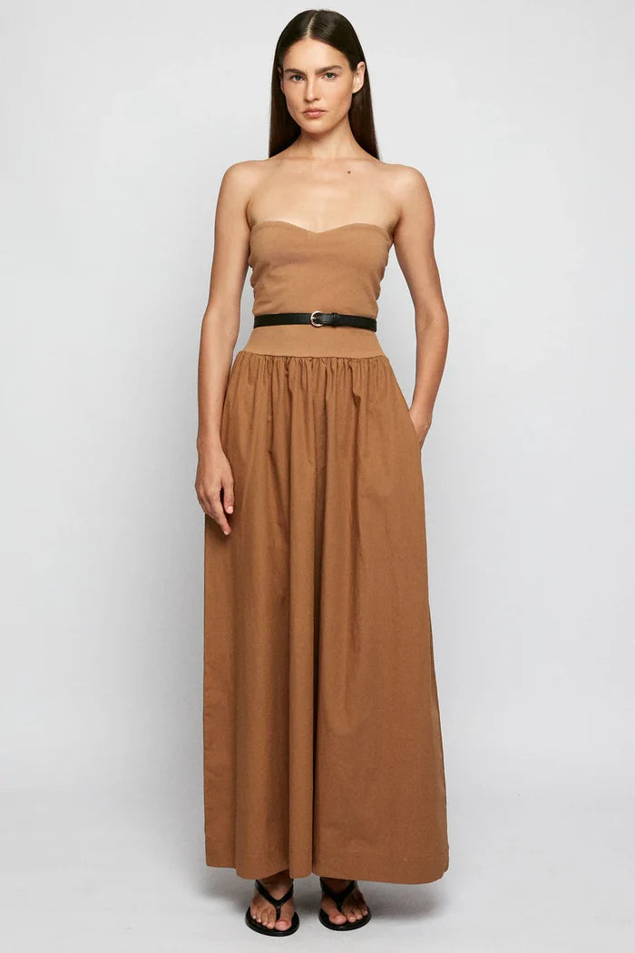 Split Bodice Belted Midi - Simply Taupe SWF
