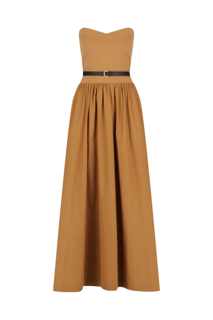Split Bodice Belted Midi - Simply Taupe SWF