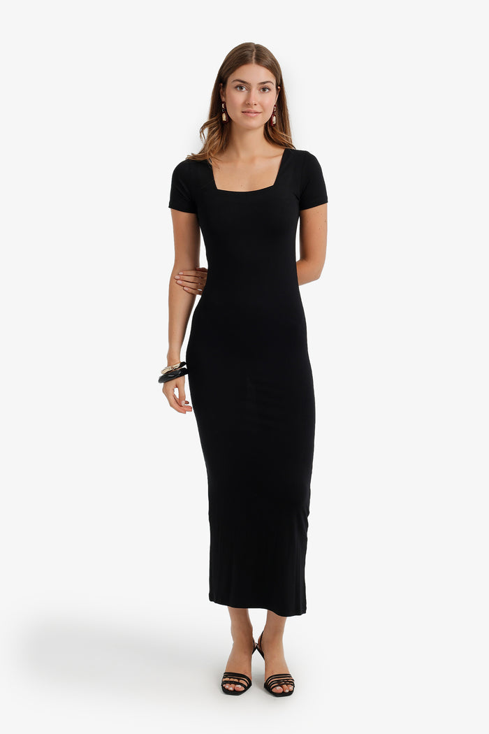 Square Neck Midi Dress