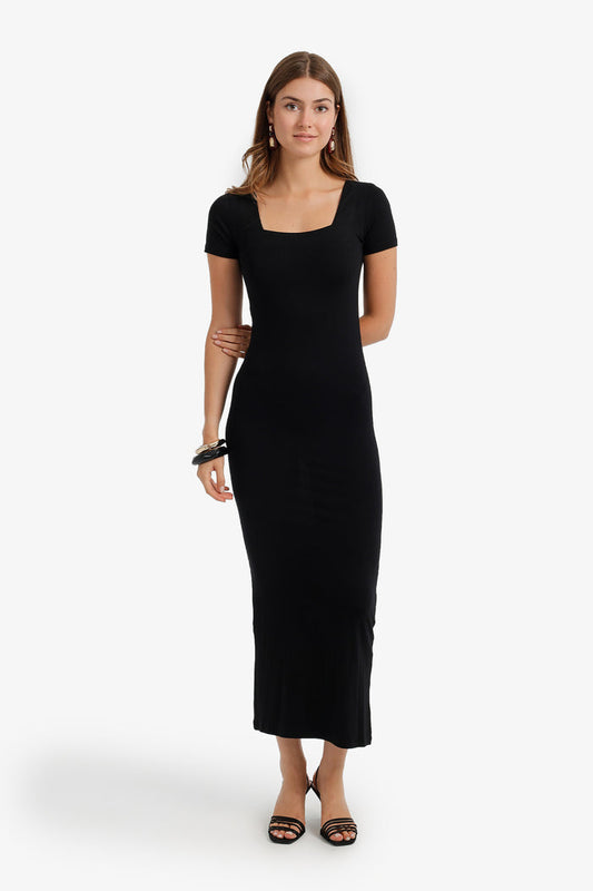 Square Neck Midi Dress