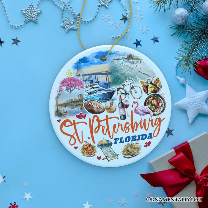 St. Petersburg Christmas Ornament, Florida's Gulf Coast City Souvenir and Decor Ceramic Ornament OrnamentallyYou