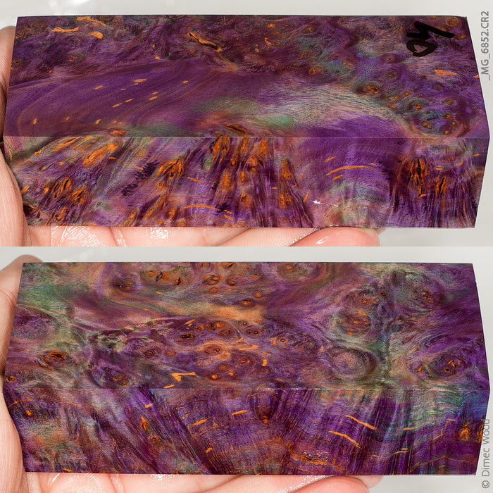 Stabilized wood alder burl block