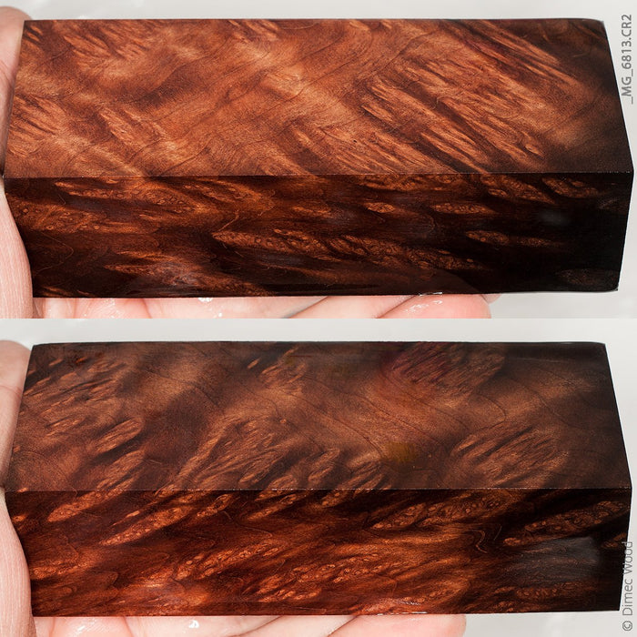 Stabilized wood redwood lace burl block