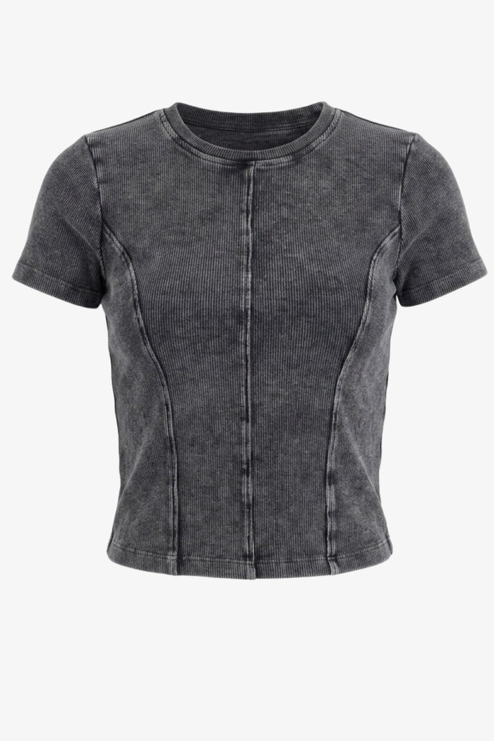 Stitched Panel Cropped Top