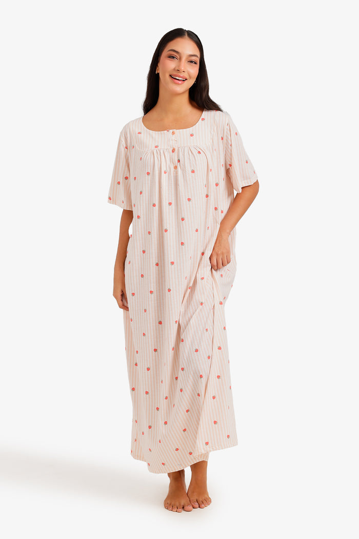 Strawberry Print Nightgown