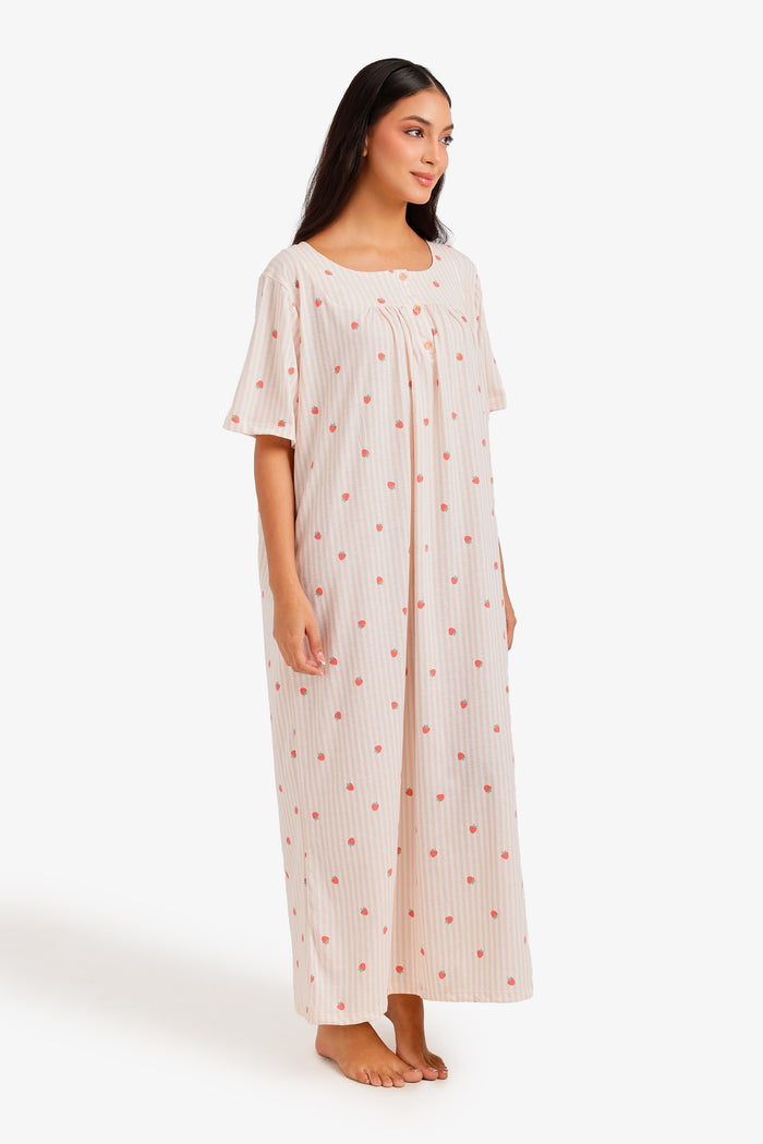 Strawberry Print Nightgown
