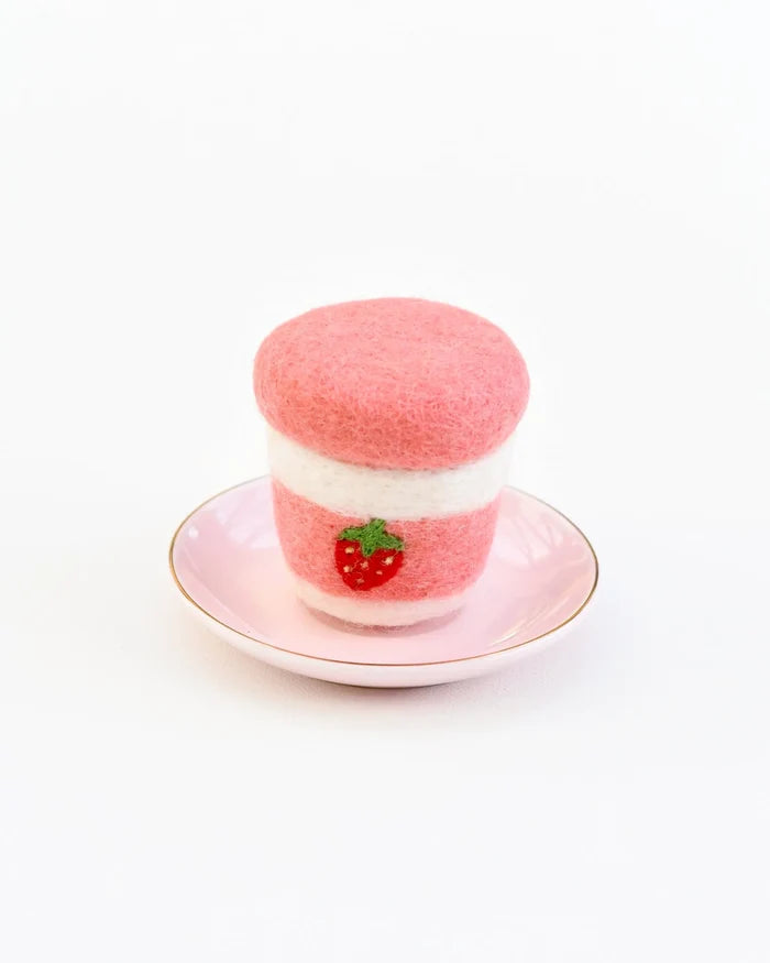 Strawberry Yoghurt Bottle Felt Play Food