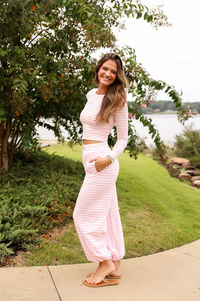 Stripe Jogger Pant - Bubblegum Kiss