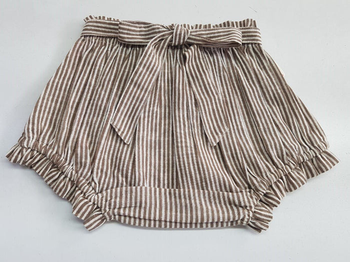 Brown, Red, Orange Stripes Print Infant Baby Shorts (3PC SET) 3 Piece Shorts Set Yo Baby Wholesale