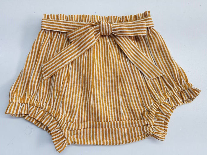 Grey, Mustard, Peach Stripes Print Infant Baby Shorts (3PC SET) 3 Piece Shorts Set Yo Baby Wholesale