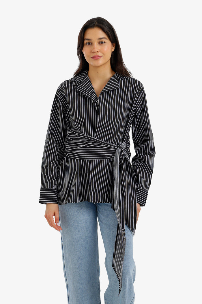 Striped Belted Shirt